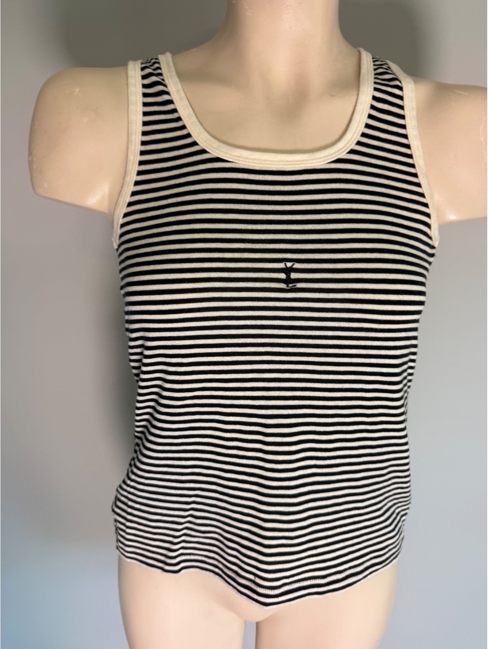 Yves Saint Laurent Black and White Striped Tank Top XS - Picture 7 of 10